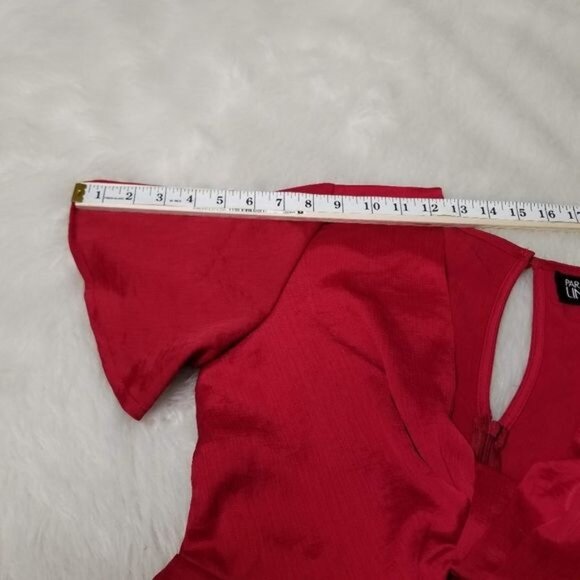 Parallel Lines (Asos) Twist Front Cutout Red Romper Short Sleeve Small - Picture 11 of 14